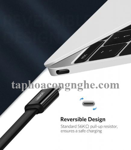 Ugreen 10696 0.5M màu đen Cáp USB TypeC sang USB 3.0 cáp dẹt US172 30010696